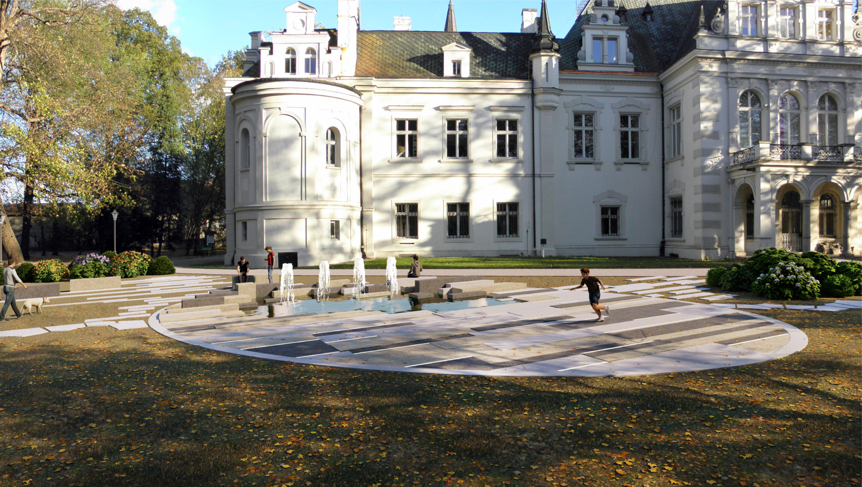 Fontanna w parku miejskim Jelcz-Laskowice